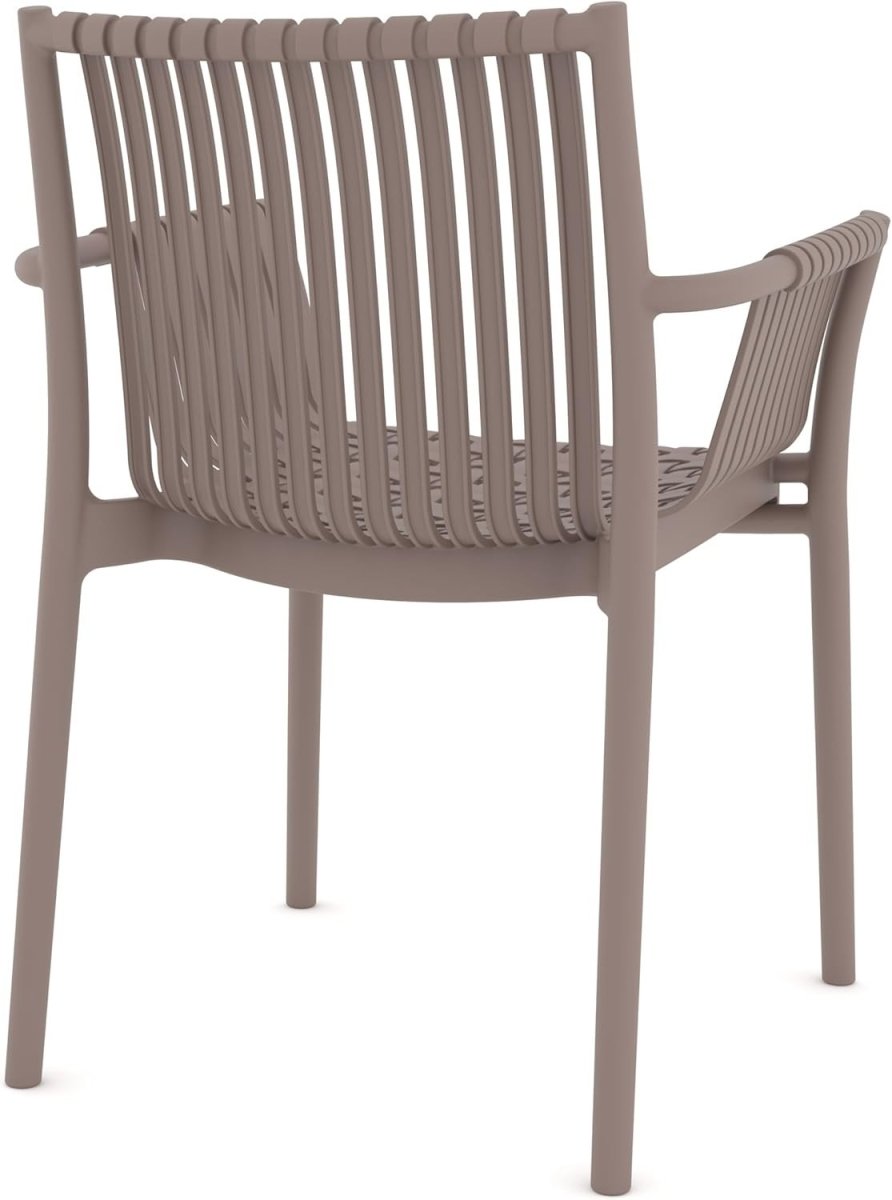 Stackable Outdoor Armchairs Set of 4 UV Resistant Patio Garden Chairs - Kwikley