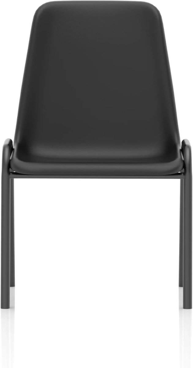 Stackable Outdoor Garden Chairs Set of 4 Patio Balcony Dining Seats Black - Kwikley