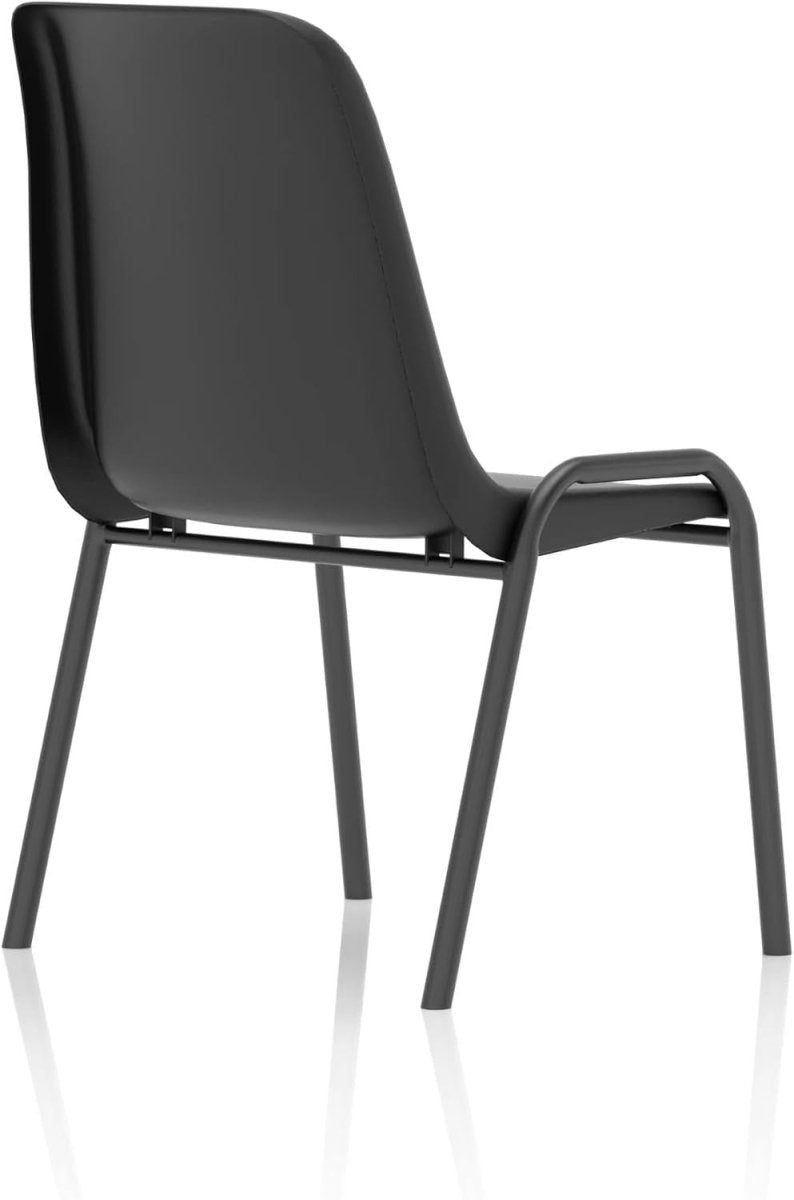 Stackable Outdoor Garden Chairs Set of 4 Patio Balcony Dining Seats Black - Kwikley