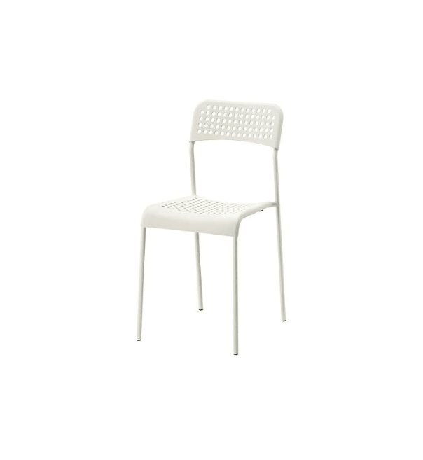 Stackable Plastic Chair White Steel Frame Indoor Outdoor - Kwikley