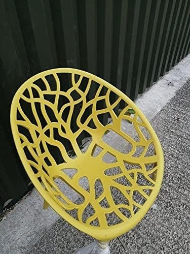 Stackable Plastic Dining Chairs 2 - Piece Indoor Outdoor Comfort Set – Mustard - Kwikley