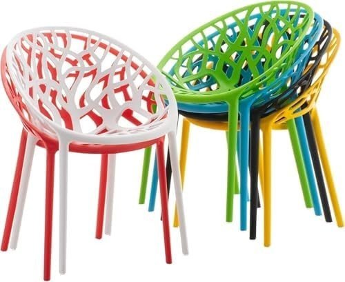 Stackable Plastic Dining Chairs 2 - Piece Indoor Outdoor Comfort Set – Terracotta - Kwikley