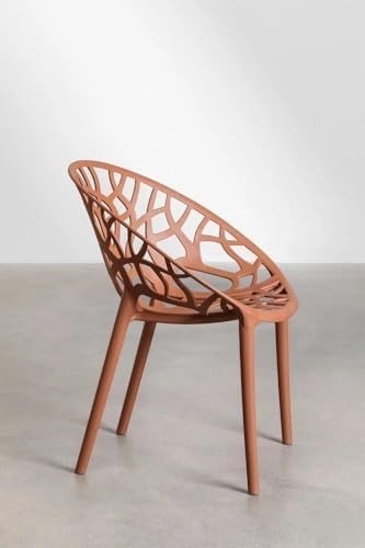 Stackable Plastic Dining Chairs 2 - Piece Indoor Outdoor Comfort Set – Terracotta - Kwikley