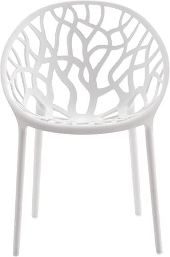 Stackable Plastic Dining Chairs 2 - Piece Indoor Outdoor Comfort Set – White - Kwikley