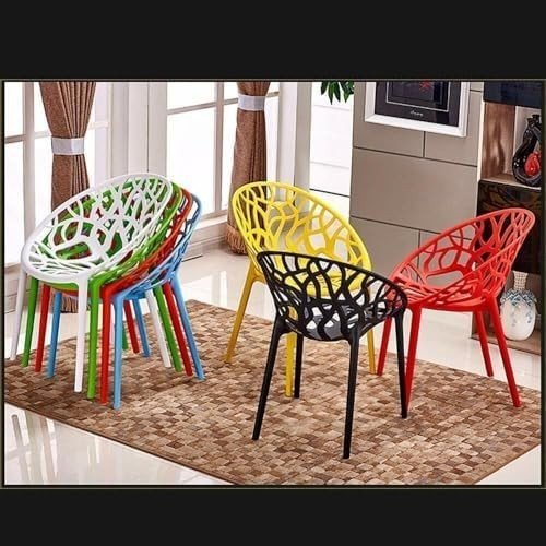 Stackable Plastic Dining Chairs 2 - Piece Indoor Outdoor Comfort Set – White - Kwikley