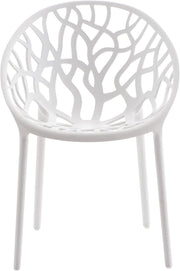 Stackable Plastic Dining Chairs 4 - Piece Indoor Outdoor Comfort Set – White - Kwikley