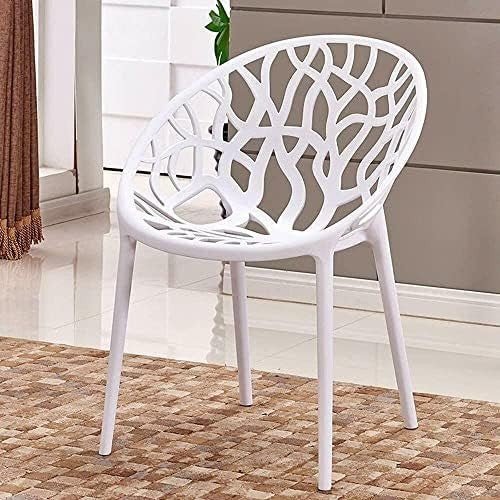 Stackable Plastic Dining Chairs 4 - Piece Indoor Outdoor Comfort Set – White - Kwikley