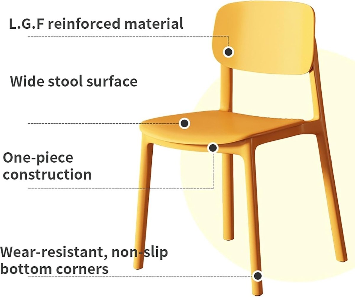 Stackable Plastic Dining Chairs Set of 2 Lightweight Portable Event Chairs - Kwikley