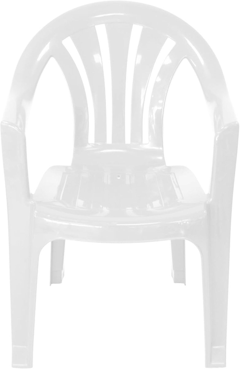 Stackable Plastic Garden Chair Indoor Outdoor Patio Dining Seat White - Kwikley