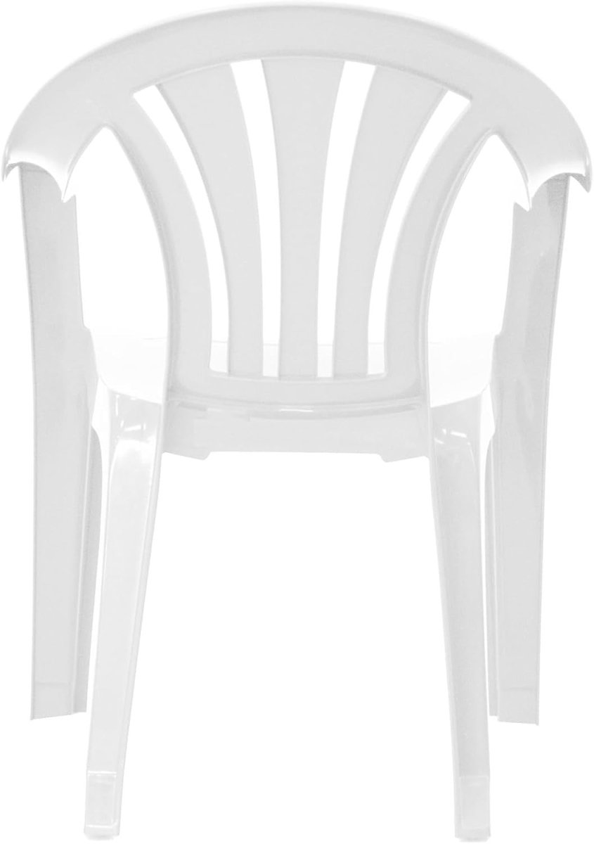 Stackable Plastic Garden Chair Outdoor Patio Lawn Picnic White Seat - Kwikley