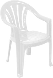 Stackable Plastic Garden Chair Outdoor Patio Lawn Picnic White Seat - Kwikley