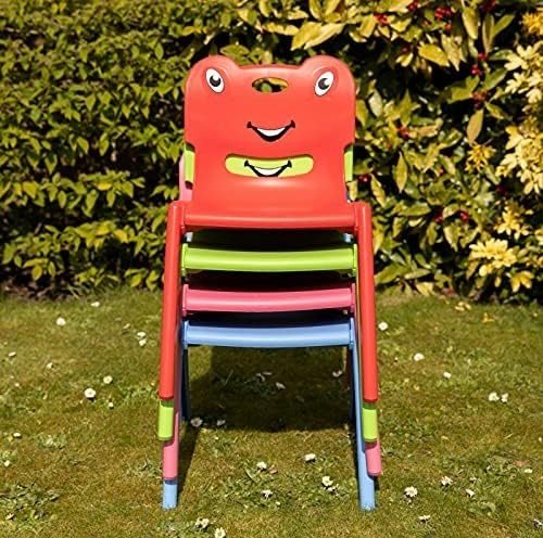 Stackable Plastic Kids Chair Toddler Children Indoor Outdoor Seat Blue - Kwikley