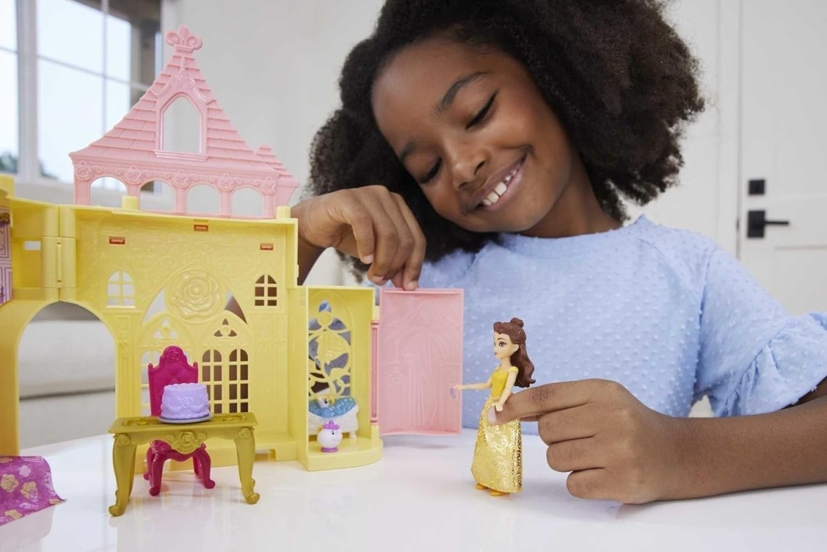 Stackable Princess Castle Dollhouse Playset w/ Doll & 9 Accessories - Kwikley