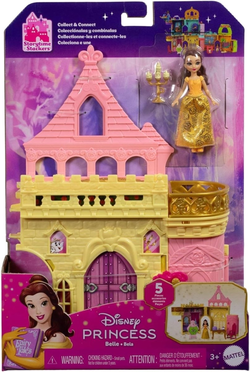 Stackable Princess Castle Dollhouse Playset w/ Doll & 9 Accessories - Kwikley