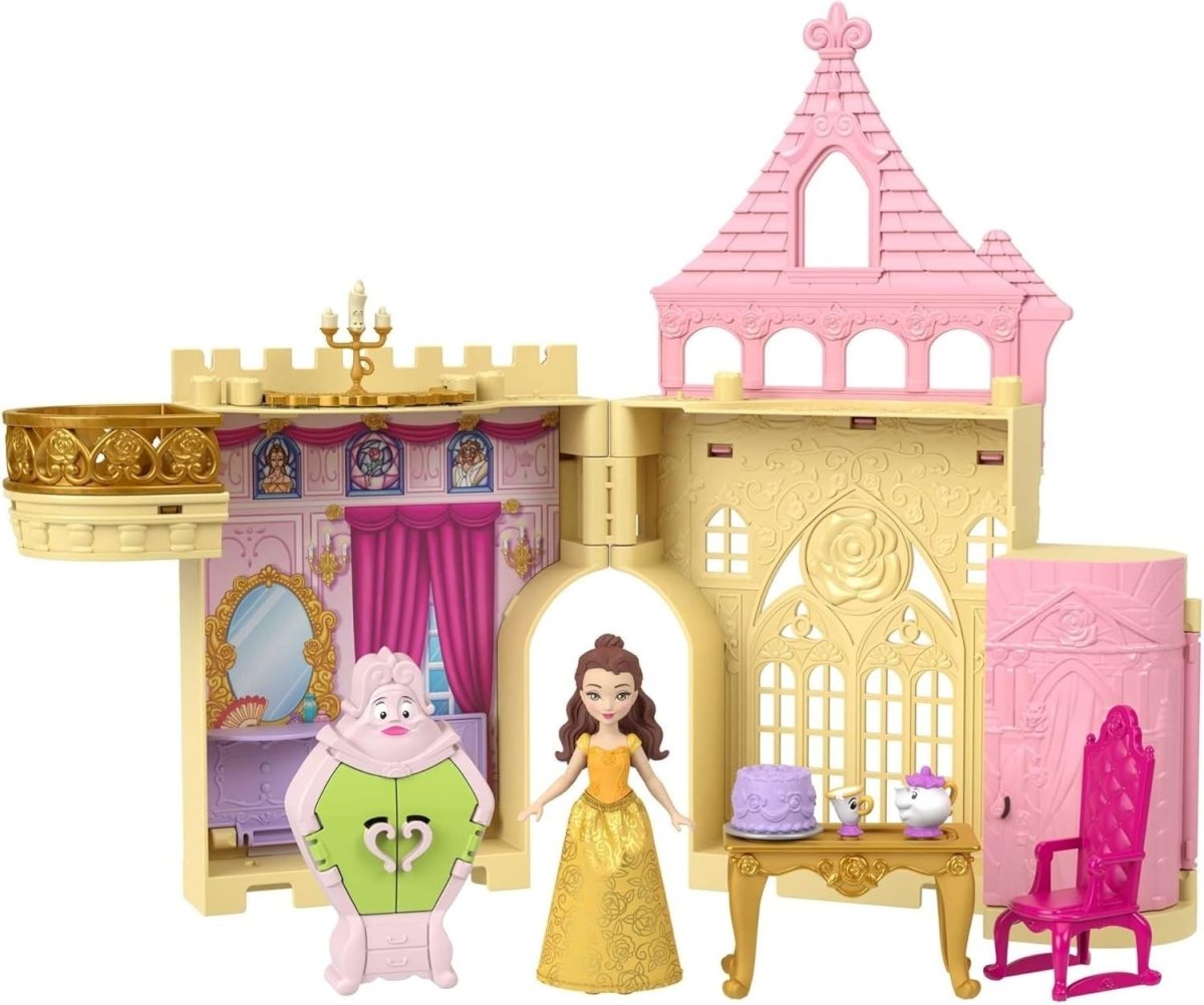 Stackable Princess Castle Dollhouse Playset w/ Doll & 9 Accessories - Kwikley