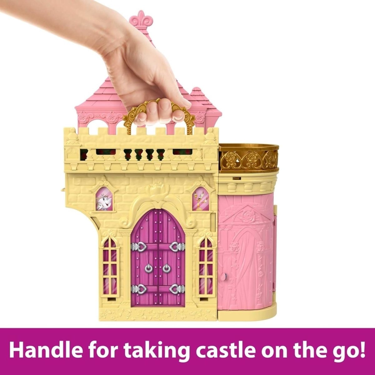 Stackable Princess Castle Dollhouse Playset w/ Doll & 9 Accessories - Kwikley