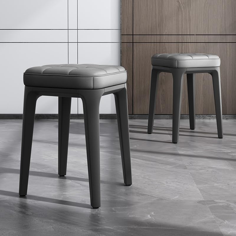 Stackable PU Dining Stools – Backless, Lightweight, 19 - Inch, 2PCS - Kwikley