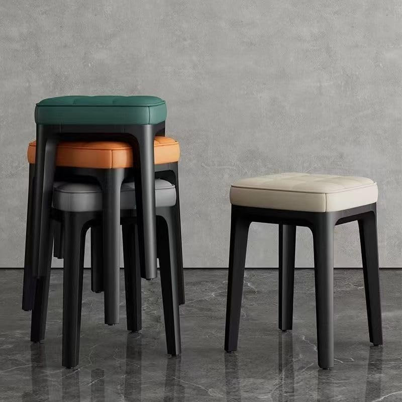 Stackable PU Dining Stools – Backless, Lightweight, 19 - Inch, 2PCS - Kwikley