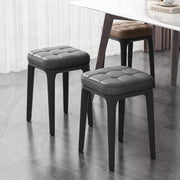 Stackable PU Dining Stools – Backless, Lightweight, 19 - Inch, 2PCS - Kwikley