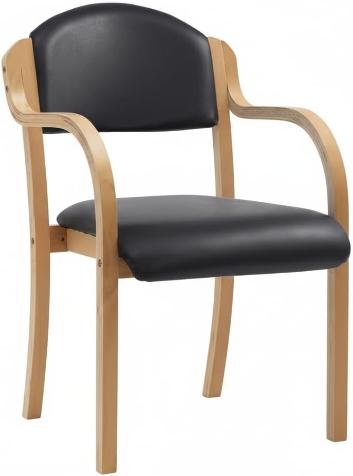 Stackable Reception Chair with Armrest Vinyl Cushion Heavy Duty Office Seat - Kwikley