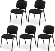 Stackable Reception Chairs 5x Upholstered Guest Waiting Room - Kwikley