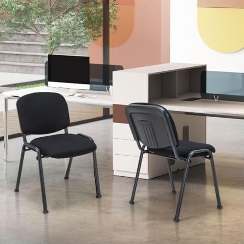 Stackable Reception Chairs 5x Upholstered Guest Waiting Room - Kwikley