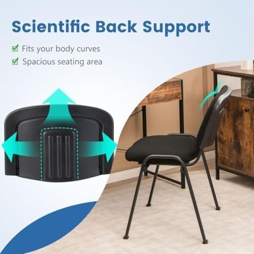 Stackable Reception Chairs 5x Upholstered Guest Waiting Room - Kwikley