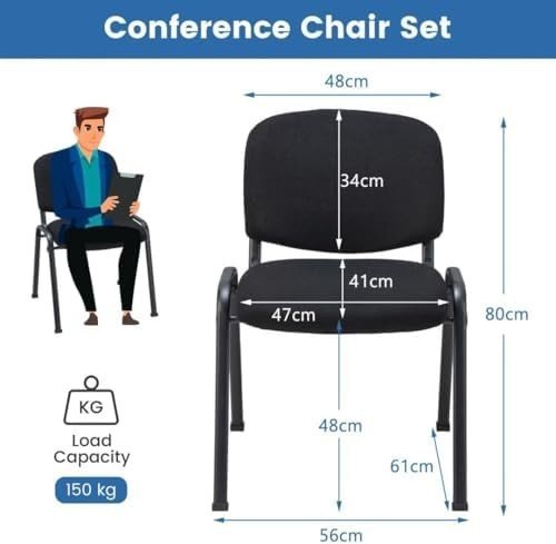 Stackable Reception Chairs 5x Upholstered Guest Waiting Room - Kwikley