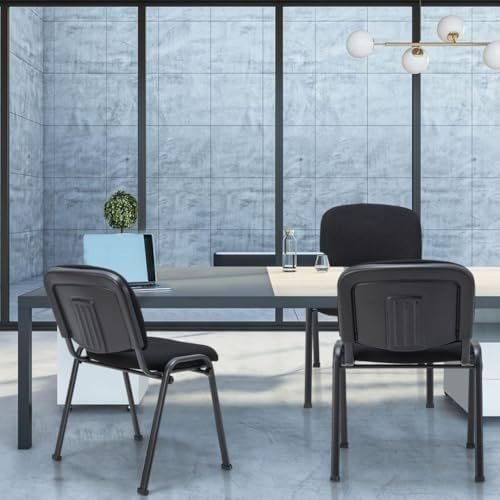 Stackable Reception Chairs 5x Upholstered Guest Waiting Room - Kwikley