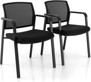 Stackable Reception Chairs Set of 2 Mesh Back Office - Kwikley