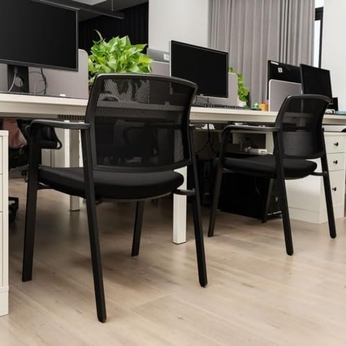 Stackable Reception Chairs Set of 2 Mesh Back Office - Kwikley