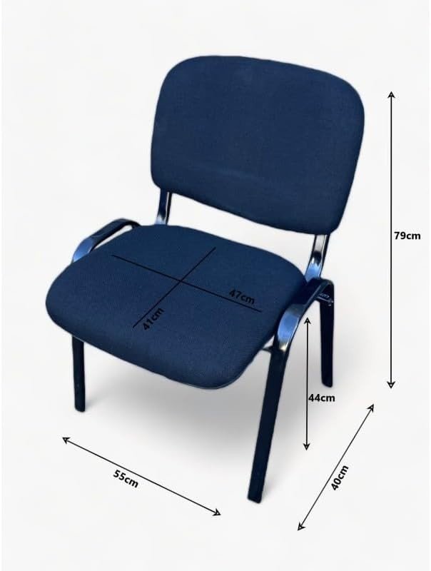 Stackable Reception Conference Chair Black Metal Frame - Kwikley