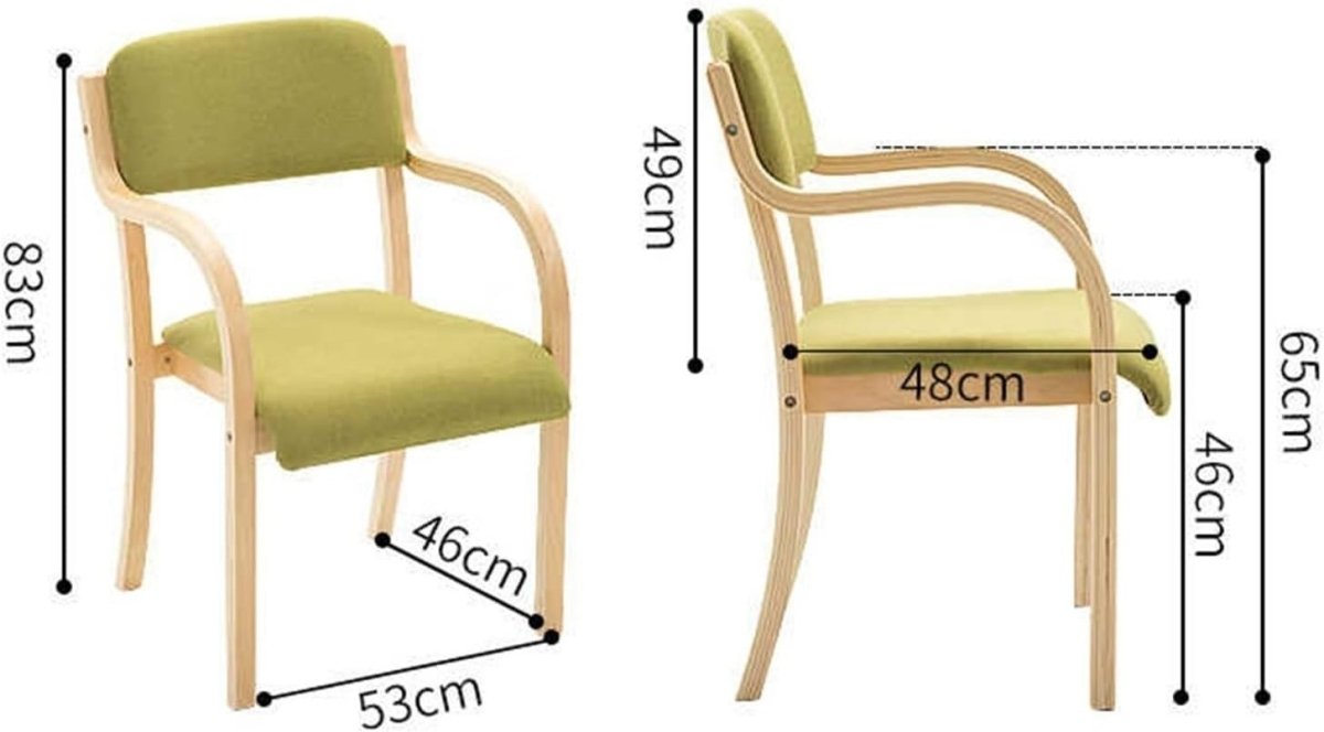 Stackable Solid Wood Dining Chair with Arms PU Seat Modern Comfort - Kwikley