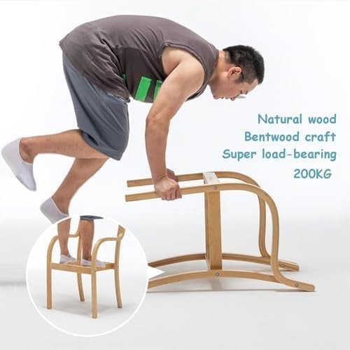 Stackable Solid Wood Dining Chair with Arms PU Seat Modern Comfort - Kwikley