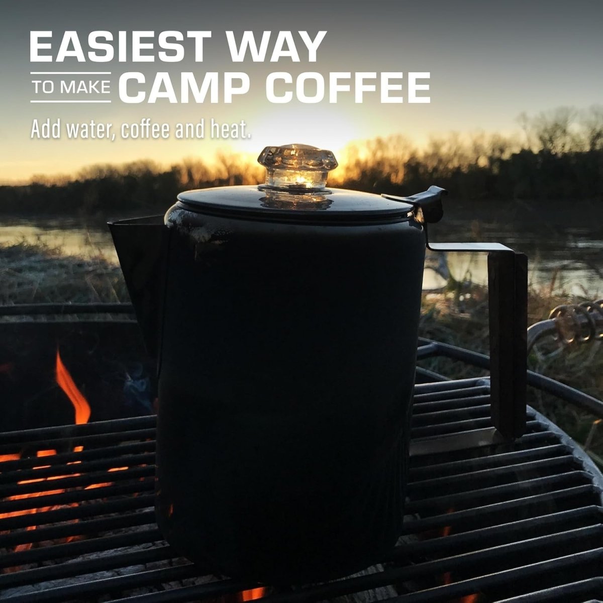Stainless Steel Coffee Percolator 9 Cup Stovetop Camping Coffee Pot - Kwikley