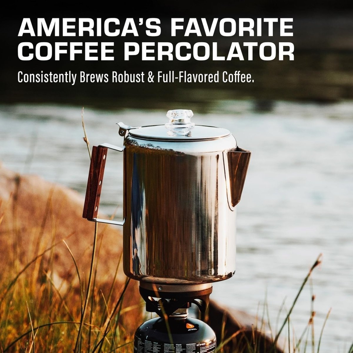 Stainless Steel Coffee Percolator 9 Cup Stovetop Camping Coffee Pot - Kwikley