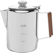 Stainless Steel Coffee Percolator 9 Cup Stovetop Camping Coffee Pot - Kwikley