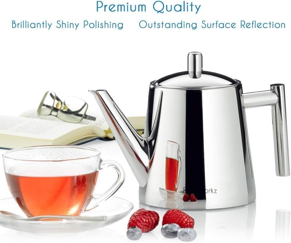 Stainless Steel Tea Pot 1500ml Removable Infuser Loose Leaf Herbal Tea - Kwikley