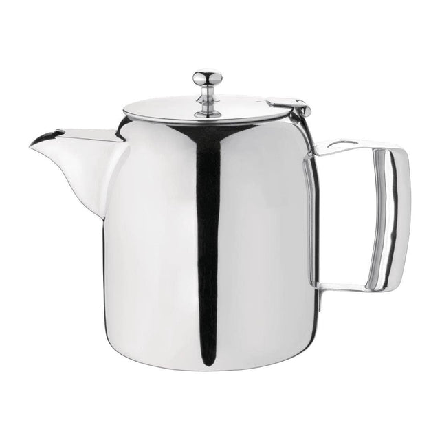 Stainless Steel Teapot 32oz Mirror Finish Tea Pot Hinged Lid Silver