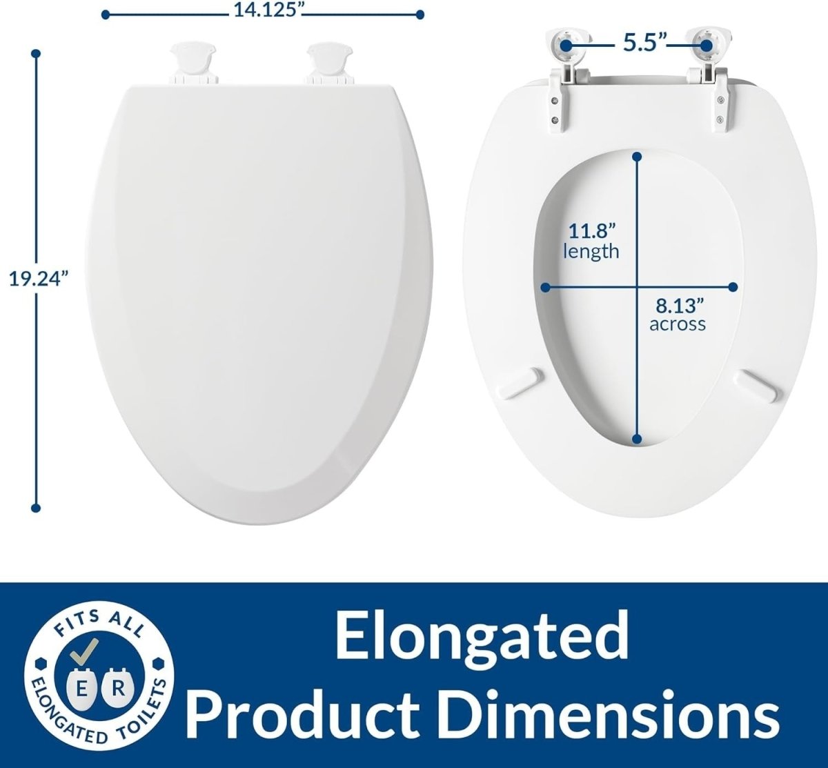 Stay - Tight Soft - Close Toilet Seat White Tecno - Plast Durable Universal Fit - Kwikley
