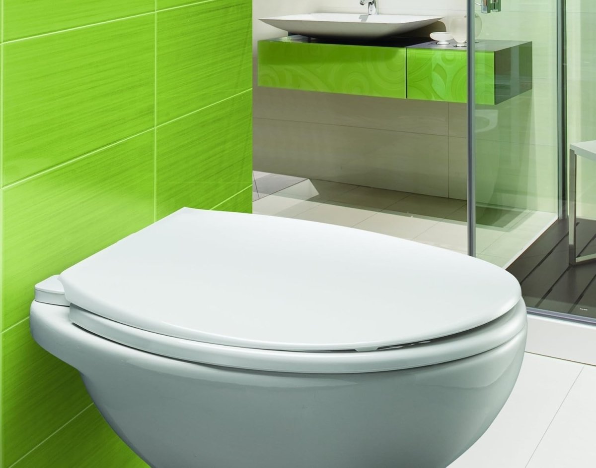 Stay - Tight Soft - Close Toilet Seat White Tecno - Plast Durable Universal Fit - Kwikley