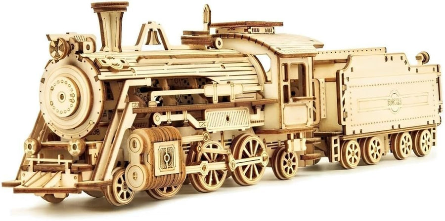 Steam Train 3D Wooden Puzzle Model Kit Vintage Railway Decor Gift - Kwikley