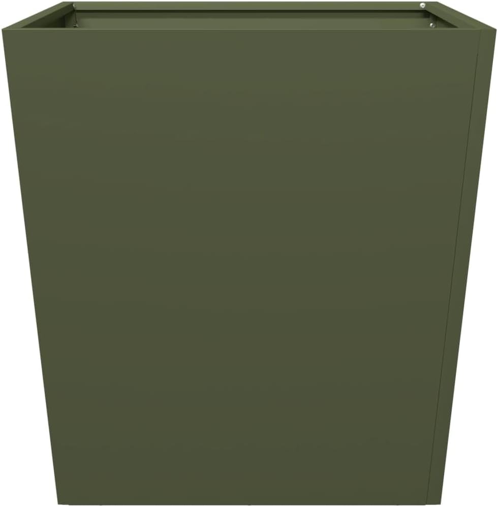 Steel Garden Planter Box Set 50x50x50cm Olive Green Outdoor Pots - Kwikley