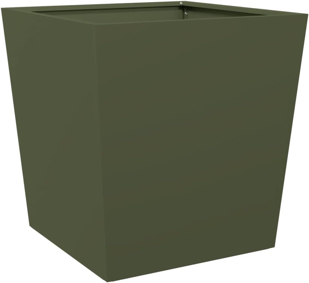 Steel Garden Planter Box Set 50x50x50cm Olive Green Outdoor Pots - Kwikley