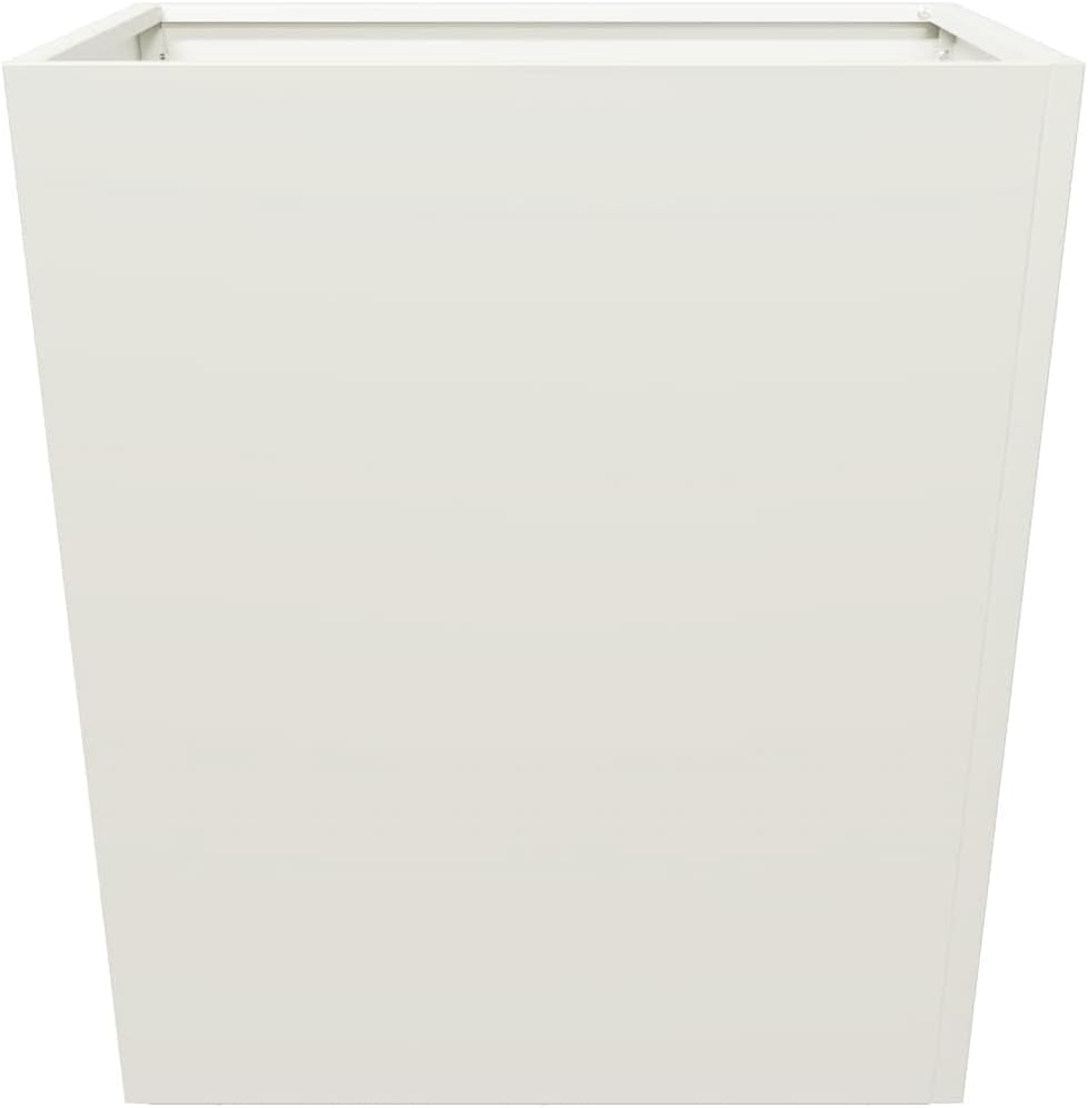 Steel Garden Planter Box Set 50x50x50cm White Outdoor Pots - Kwikley