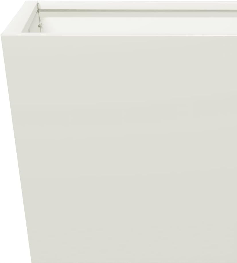 Steel Garden Planter Box Set 50x50x50cm White Outdoor Pots - Kwikley