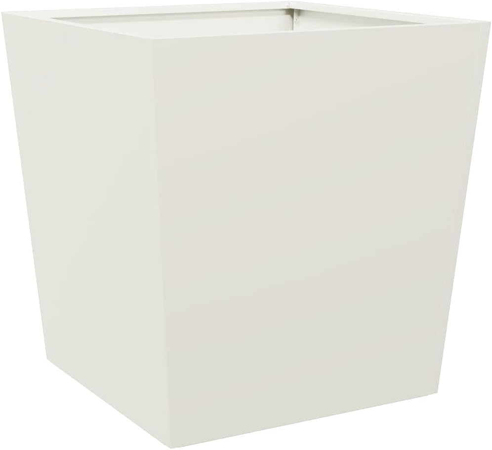 Steel Garden Planter Box Set 50x50x50cm White Outdoor Pots - Kwikley