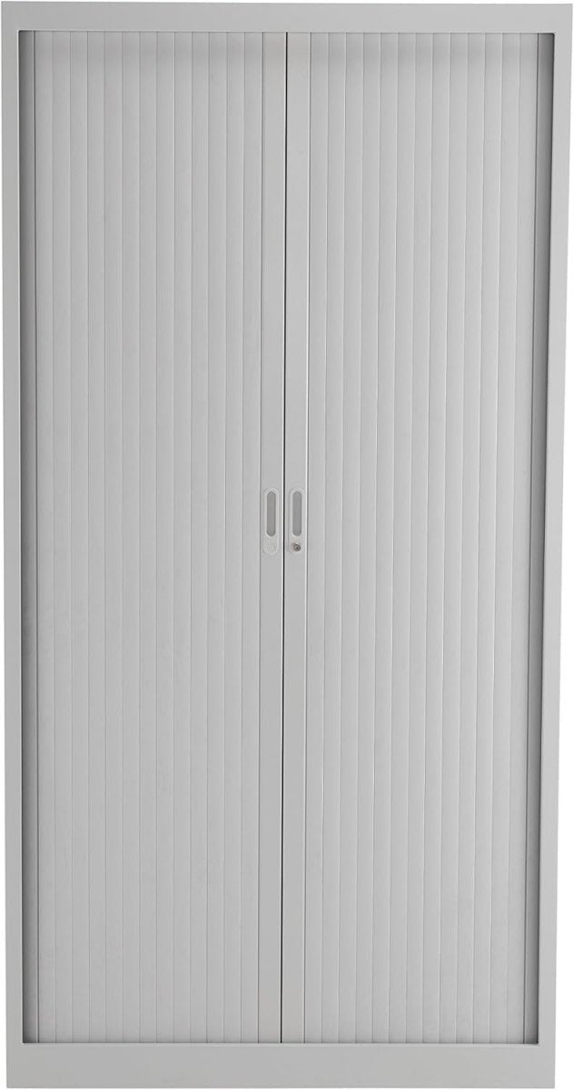 Steel Lockable Storage Cabinet with Adjustable Shelves, 195cm Tall, Grey - Kwikley