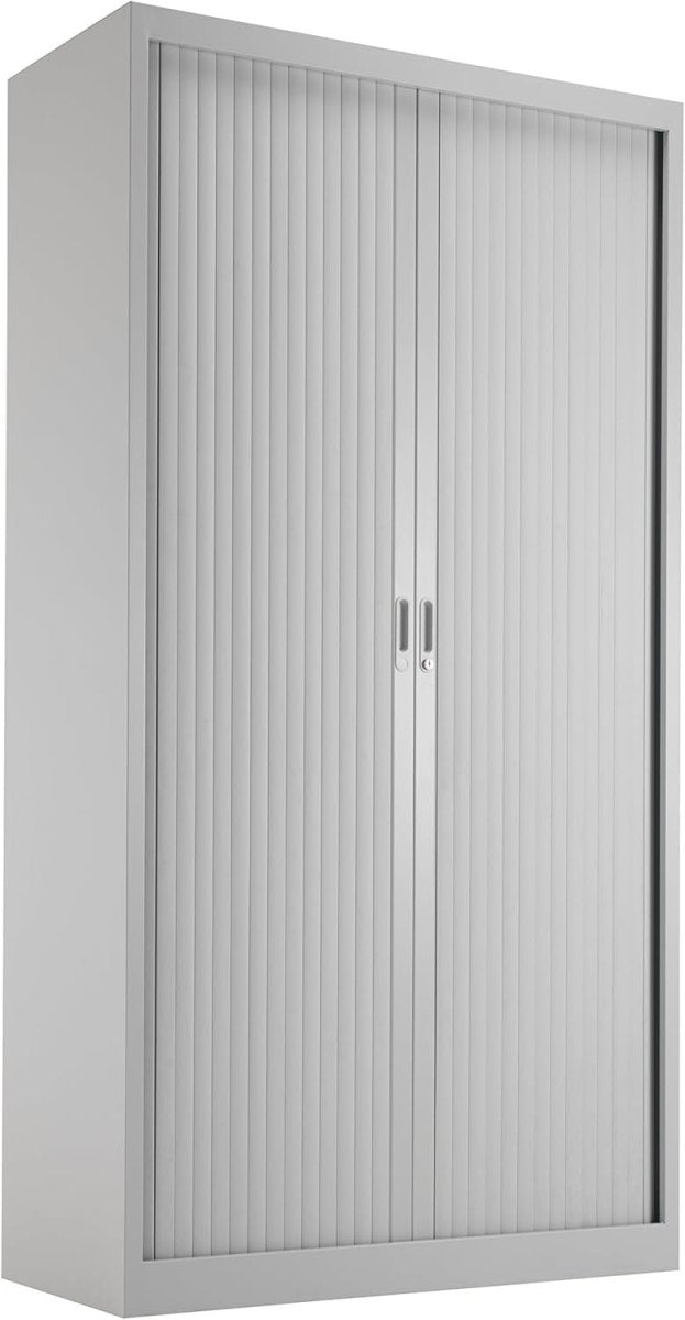 Steel Lockable Storage Cabinet with Adjustable Shelves, 195cm Tall, Grey - Kwikley