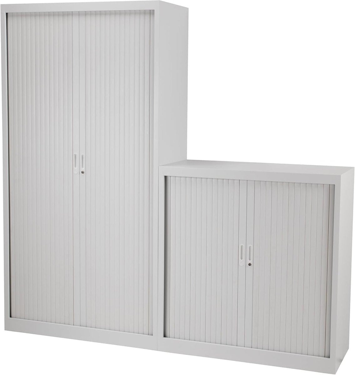 Steel Lockable Storage Cabinet with Adjustable Shelves, 195cm Tall, Grey - Kwikley